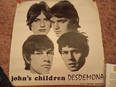 Marc Bolan T.Rex JOHN'S CHILDREN 'Desdemona' ORIGINAL 1967 TRACK RECORDS POSTER