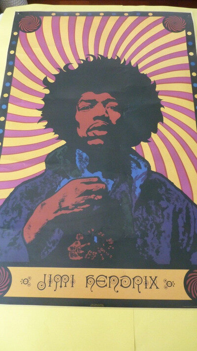 JIMI HENDRIX PSYCHEDELIC POSTER. Laminated 91cmx61cm Pyramid Authentic Poster.