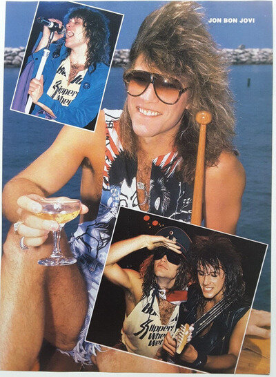 JON BON JOVI VINTAGE 1980'S 2-SIDED FULL PAGE MAGAZINE PINUP POSTER CLIPPING