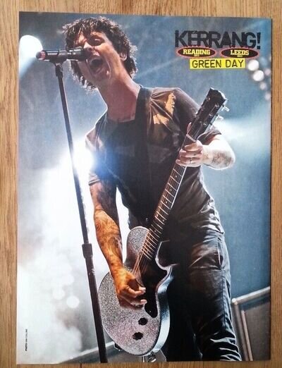 GREEN DAY Billy 'silver guitar' magazine PHOTO/Poster/clipping 11x8 inches