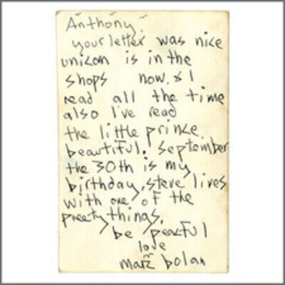 Marc Bolan 1970 Handwritten Letter On Signed T Rex Promo Photograph (UK)