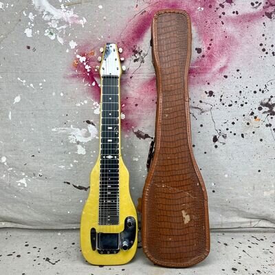 1953 Fender Champion Lap Steel Guitar 1950's -Yellow Pearloid w/ Original Case