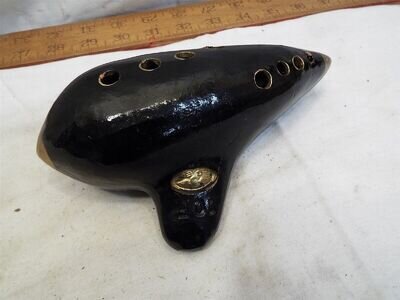 Early G.B Guido Bondi Clay Ocarina Flute Instrument Pottery Sweet Potato Redware