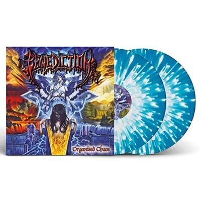 BENEDICTION - ORGANISED CHAOS LIGHT BLUE/WHITE SPLATTER VINYL - New V - B72z