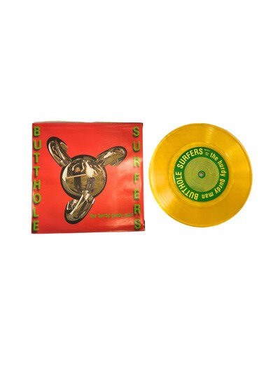 Butthole Surfers Hurdy Gurdy Man Yellow Vinyl 7" Inch Single Picture Sleeve Ltd