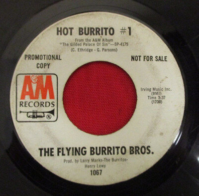 THE FLYING BURRITO BROS. 45 rpm A&M 1067 promo Gram Parsons VG-