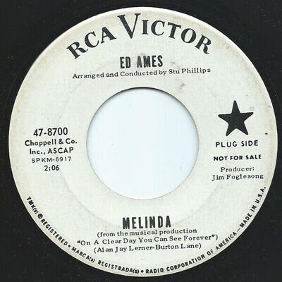 Ed Ames - Melinda / Pretty Is - Used Vinyl Record 7 - Promo - C8100z