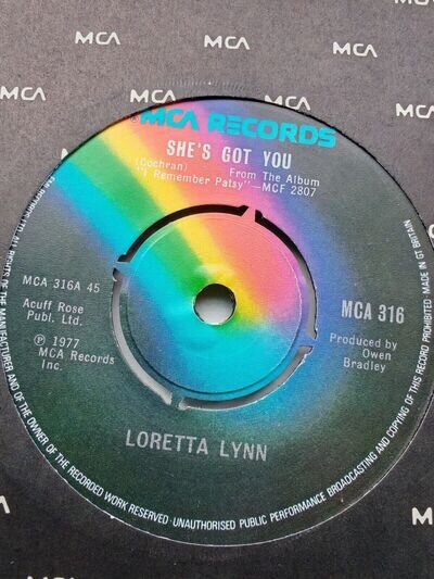 Loretta Lynn She's Got You 45 Single 1977 Record Vinyl MCA 316 Crazy