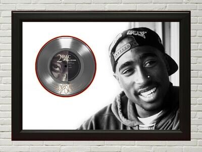 2 Pac Poster Art Black Wood Framed 45 Platinum Record Display 2