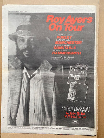 ROY AYERS ON TOUR 1979 (B) POSTER SIZED original music press advert from 1979 wi