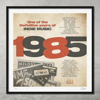 Music Art Print 1985 Definitive Years Of Indie Music Signed Ltd Edition of 100