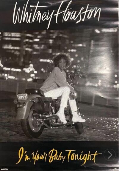 Whitney Houston / I'm Your Baby Tonight 1990 Japan Original Promo Poster 20x28in