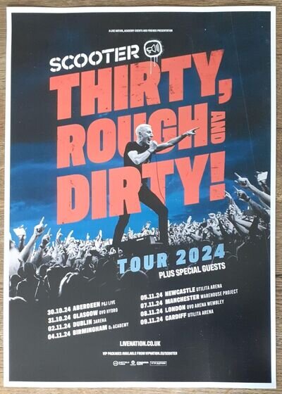 Scooter - live band music show 2024 TOUR promotional tour concert gig poster
