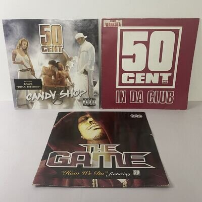 3x Vinyl 12" The Game 50 Cent How We Do, Candy Shop & In Da Club Singles Bundle