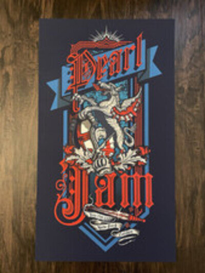 Pearl Jam Original Tour Poster Silk Screen Print London Hyde Park 2010 Rare