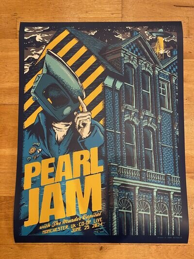 Authentic Pearl Jam Tour Poster Official Merchandise Manchester Tue 25 June