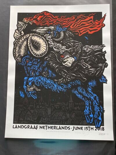 pearl jam poster landgraff ames signed +numbered 2018