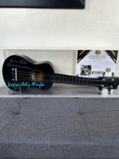 OASIS NOEL GALLAGHER SIGNED AUTOGRAPHED SMALL GUITAR C.O.A INCLUDES DISPLAY CASE