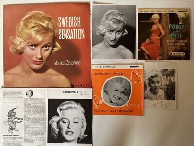Monica Zetterlund Swedish sensation VINYL LP 1958 OG signed photo 2 RARE EP NM y