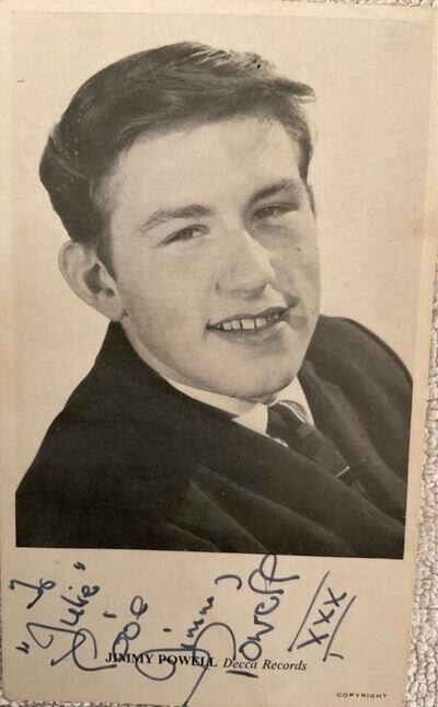 JIMMY POWELL - ORIGINAL DECCA RECORDS PUBLICITY CARD AUTOGRAPHED MARCH 9, 1963
