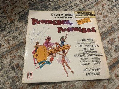 VERY RARE 100% GENUINE SIGNED BURT BACHARACH UK LP PROMISES PROMISES 1969 U.A.