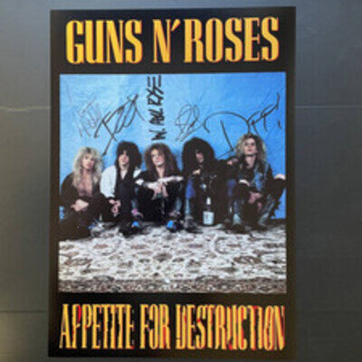 Signed Poster Guns N' Roses/Gn'R Appetite For Distraction