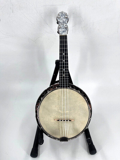 Vintage Restored 1920s Supertone Flange Resonator 8" Ukulele Tenor Banjo & Case