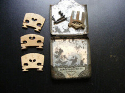 Vintage Boosey & Hawkes Ltd. Violin String Tin & Tuner, 3 bridges + brass mute