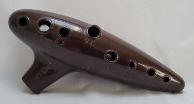Vintage Ocarina WB Co C Wind Instrument Dark Brown Plastic Flute Music
