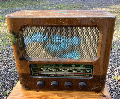 Vintage Marconi Valve Radio S/ M/ Longwave Spares And Repairs 46x23x37cm high