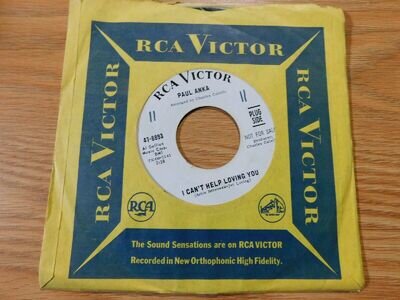 Paul Anka - RCA Victor 45 RPM - I Can't Help Loving You / Can't Get Along -PROMO