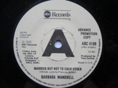 Barbara Mandrell Married But Not To Each Other 7" ABC ABC 4188 EX 1976 demo, Mar