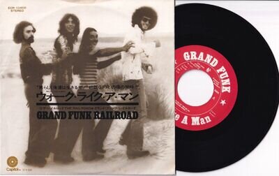 GRAND FUNK RAILROAD: Walk Like a Man - JAPANESE 7" VINYL: VERY GOOD