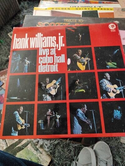 HANK WILLIAMS JR LIVE AT THE COBO HALL DETROIT ORIGINAL 1960s MGM USA VINYL LP