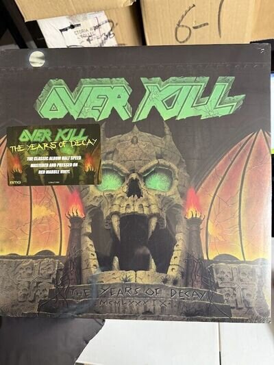 Overkill : The Years Of Decay (Red Splatter Vinyl) New & Sealed Imperfect Cover
