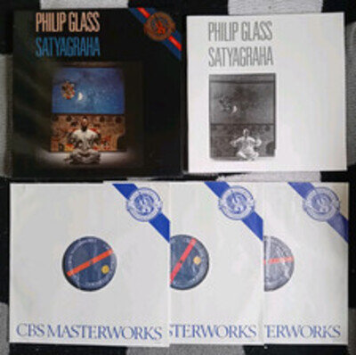 PHILIP GLASS Satyagraha (CBS Masterworks 1985) 3 x Vinyl LP VG+ Boxset + booklet
