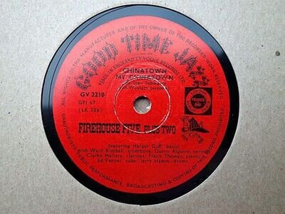 FIREHOUSE FIVE PLUS TWO - Chinatown My Chinatown / Wore A Tulip 78 rpm disc (A+)