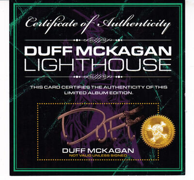 DUFF MCKAGAN LIGHTHOUSE SIGNED CD VERY RARE AUTOGRAPHED GUNS N ROSES SLASH SS