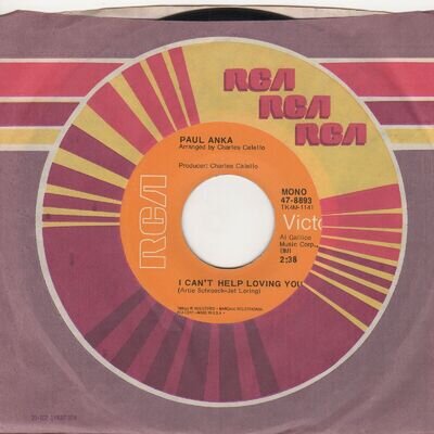 Paul Anka I Can't Help Loving You RCA (orange) 47-8893 Soul Northern Motown