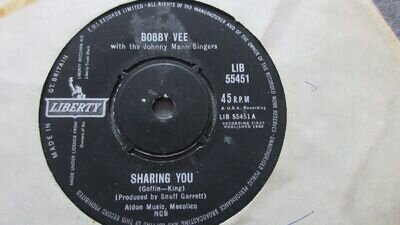 Bobby Vee Sharing You 7" 1962 **EX+**