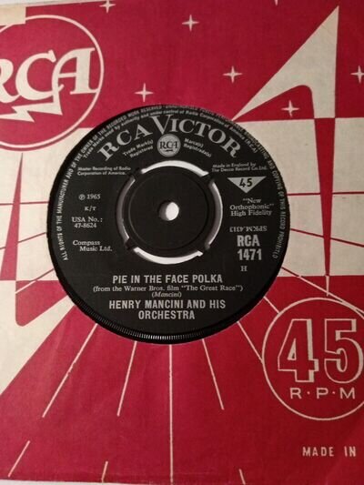 Henry Mancini - Pie In The Face Polka (RCA 1471) EX Vinyl Record 7"