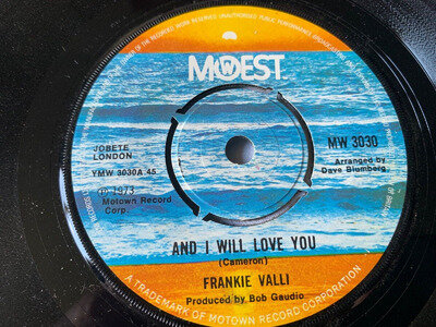 Frankie Valli, And I Will Love You 7" vinyl, 1975