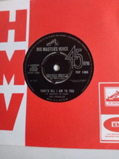 Ray Charles - That's All I Am To You (HMV POP 1484) VG+ Vinyl Record 7"