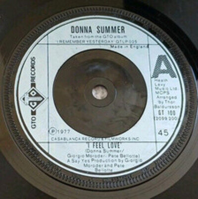 DONNA SUMMER - I FEEL LOVE - 7" Vinyl 45 RPM - GT 100