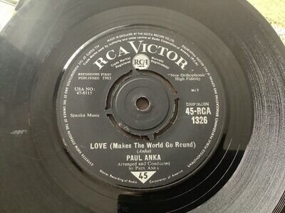 PAUL ANKA - LOVE(Makes the world go round)/CRYING IN THE WIND - UK RCA 1963