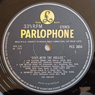 The Hollies LP Stay With The Hollies UK Parlophone Stereo 1st Press AMAZING COPY