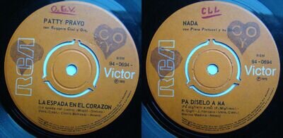 PATTY PRAVO NADA LA SPADA NEL CUORE 1972 SPLIT 7" SPANISH-SUNG UNIQ CHILEAN PRES