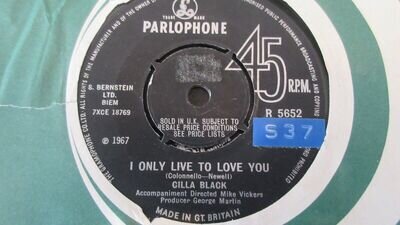 Cilla Black I Only Live to Love You 7" 1967 **EX**