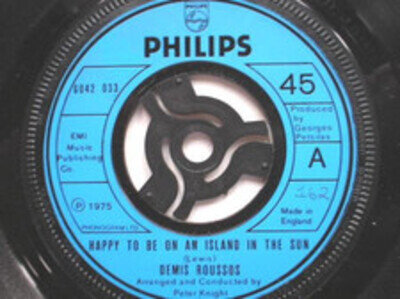 Demis Roussos Happy To Be On An Island In The Sun 7" Philips 6042003 EX 1975 Hap