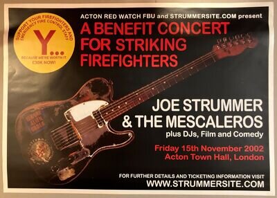 Joe Strummer & Mescaleros - ACTON TOWN HALL 2002 - Original Strummersite Poster